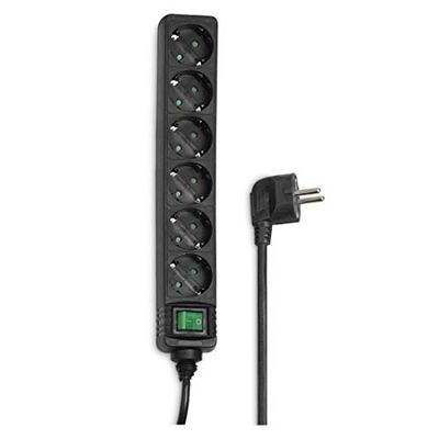 Hama 00121916 extensão múltipla 3 m 6 tomada(s) CA preto, várias bases (3 m, 6 saídas CA, Plástico, preto, 230 V, 16 A)