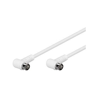 Goobay 67342 Cavetto F per Antenna Satellitare Connettori Ad Angolo Rapidi, Schermatura Doppia, Bianco, 2.5m Lunghezza del Cavo