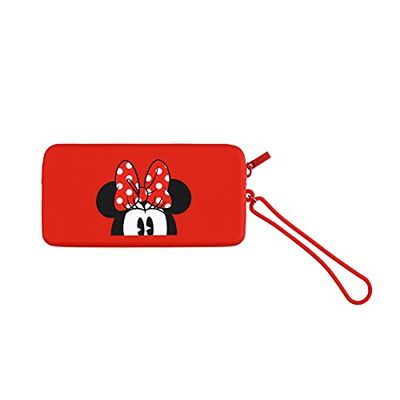 Disney Minnie Estuche de Silicona Universal para Smartphone - Funda Protectora con Cremallera Rojo