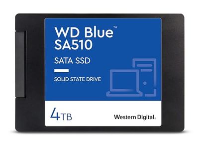 WD Blue SA510, 4 TB, 2.5" SATA SSD, fino a 560 MB/s, Include Acronis True Image per Western Digital, clonazione e migrazione del disco, backup completo e ripristino rapido, protezione da ransomware