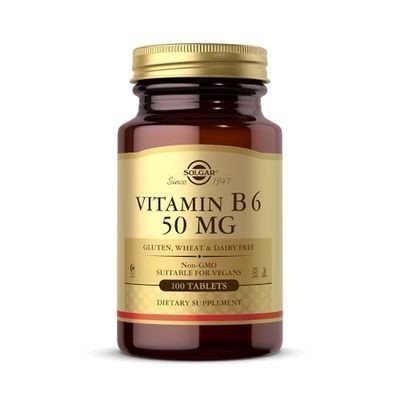 Solgar Vitamin B6 100 mg Vegetable Capsules - Pack of 100 - Supports Energy, Reduces Fatigue - Red Blood Cell Formation - Immunity - Vegan
