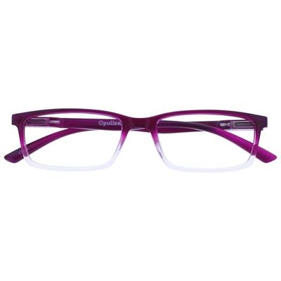 OPULIZE See - Occhiali da Lettura Filtro Luce Blu Montatura Stretta Cerniere a Molla Migliorano il Sonno Gaming Computer Anti Riflesso Viola Uomo Donna B9-5+3.00