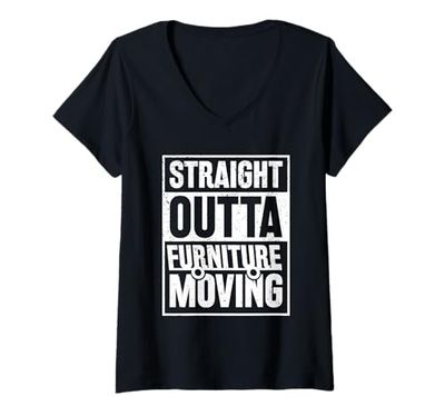 Womens Furniture Mover - Straight outta Furniture Moving V-Neck T-Shirt