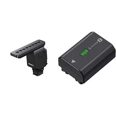 Sony ECM-B1M - Microfono Shotgun digitale senza fili per macchine fotografiche & Np-Fz100 Batteria Originale Ricaricabile Per Fotocamere Sony Alpha 6600, Nero, 5.17 x 3.87 x 2.27 cm; 83 grammi