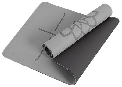 Mat Block Yogamat met antislip 1/4" dikke anti-scheur, hoge dichtheid TPE milieuvriendelijk schuimmateriaal voor thuis, pilates en vloeroefeningen en fitness, grijs (72" L x 24" W)