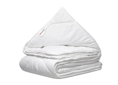 Alpina Påslakan 140 x 200 cm – 4-årstider-duntäcke – duvet 1 person – maskintvättbar i 40 grader – snabbtorkande och ventilerande material – polyester – vit
