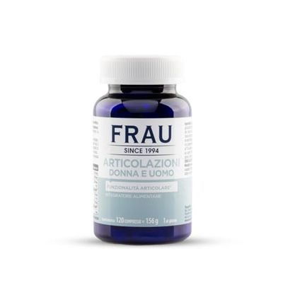 FRAU Articolazioni Donna e Uomo 120 compresse (4 Mesi), Integratore Alimentare Glucosammina, Artiglio del Diavolo, Vitamina C, Zenzero, Manganese, Funzionalità Articolare, Senza Glutine e Lattosio