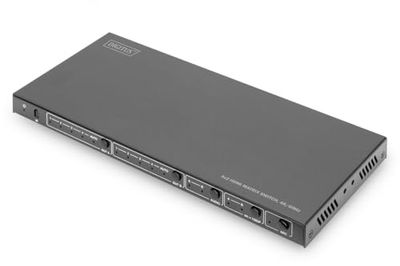 DIGITUS DS-55509 Commutateur matriciel HDMI 4x2-4 in 2 Out - UHD 4K/60 Hz - HDCP 2.2/1.4 & HDMI 2.0 - HDR10+, HLG, Arc, Dolby Vision, Commutateur EDID - Audio (Toslink S/PDIF, Stereo 3,5mm)