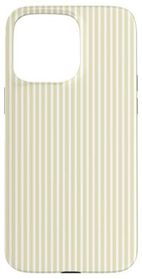 Pattern Preppy Coastal Aesthetic pale yellow Striped Summer Case for iPhone 15 Pro Max