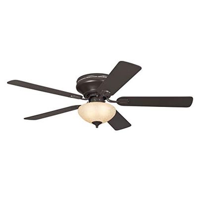 72154 Ventilateur de plafond d'intérieur à cinq pales et une lampe Everett de 132 cm, finition expresso avec assiette en verre scavo