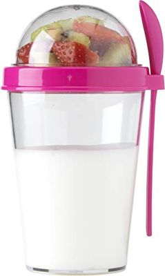 Cereal Breakfast Box Travel Container Milk Yoghurt Cup Bowl with Spoon for On-The-Go