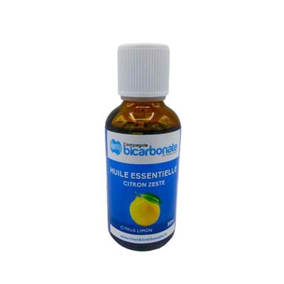 Olio Essenziale di Limone Zeste Bio 50ml - Benessere Casa, Manutenzione - Olio Essenziale Linge, Prodotti di Cura Naturali - La Società del Bicarbonato, Made in France