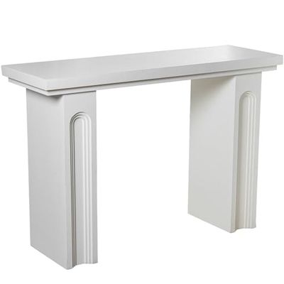 DRW Console Table d'entrée en Bois Blanc 120 x 40 x 82 cm