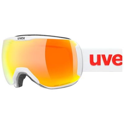 uvex downhill 2100 CV - Gafas de esquí para adultos - filtro categoría 2 - tintadas para realzar el contraste - white m SL/ora-ora - one size