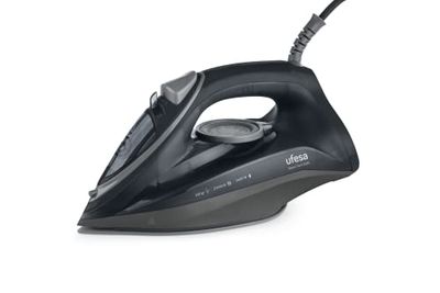 Ufesa Steam Tech 2400 Plancha de Vapor 2400W, Golpe de Vapor Max 120gr y Constante 0 - 30gr/min, Suela Cerámica, Doble Sistema Antical, Antigoteo, Negro, Exclusivo Amazon