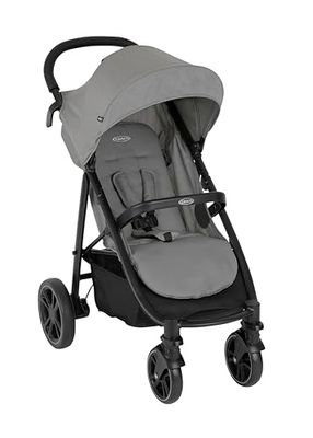 Graco EeZeFold - Cochecito deportivo con mecanismo de plegado inteligente, desde el nacimiento hasta los 3 años (0 a 15 kg), color gris