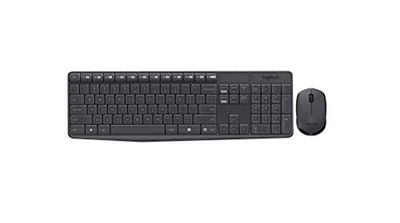 Logitech MK235 RF Wireless Swiss Black - keyboards (RF Wireless, Office, Swiss, Wireless, USB, USB)