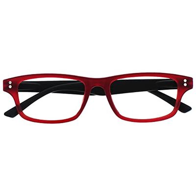 Uv Reader Gommato Rosso Nero Occhiali Da Lettura Uomo Donna Uvr033 +3,00 - 50 Gr
