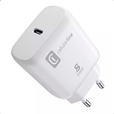 Cellularline Netwerklader | Super Fast Charge PD 25W - laadt compatibele Samsung-apparaten op met USB-C-aansluiting met maximale snelheid.