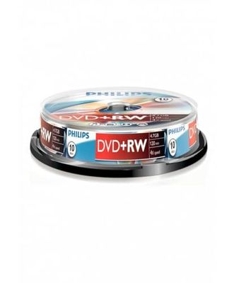 Philips DW4S4B10F/10 DVD+RW 4.7 GB, 4 X, 120 minuti, Confezione da 10 Pezzi