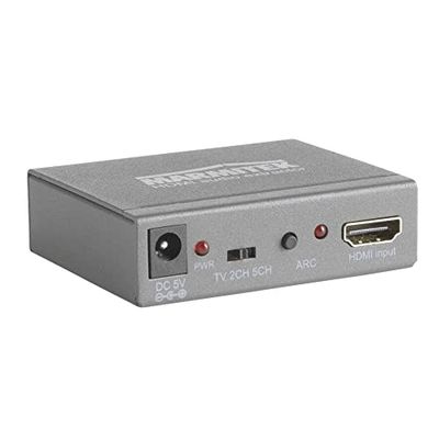 Marmitek Connect AE14 - Extrator de áudio HDMI 4K - conversor com ARC - sinal de áudio do cabo - use o canal de retorno no sistema sem ARC