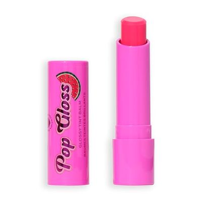 I Heart Revolution Pop Gloss Balm, fuktgivande läppbalsam med glansig finish och färgkänsla, vegan och grymhetsfri, vattenmelon rosa