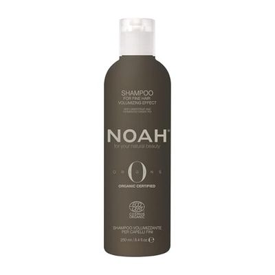 NOAH Origins Organic Shampoo for Fine Hair – Volumizing with Grapefruit & Fermented Green Tea, Lightweight Hydration, Boosts Volume & Shine, Strengthens & Protects, COSMOS Organic, SLS-Free, 250ml
