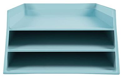 Exacompta - ref. 13496D - 1 Brievenbak met 3 verdelingen voor A4+ documenten in Aquarel karton - Afmetingen: 350x290x190 mm - Willekeurige pastelkleuren, peer, pastelblauw, pastelgroen, koraal