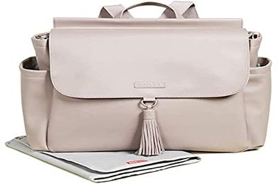 Skip Hop Greenwich Simply Chic Convertible rugzak Portobello, kan worden omgevormd tot crossmessenger schoudertas, inclusief aankleedkussen, grijs