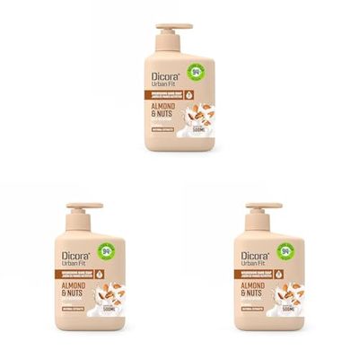 Dicora Urban Fit Jabón de Manos Vitamina B Almendras & Nueces 500 ml (Paquete de 3)