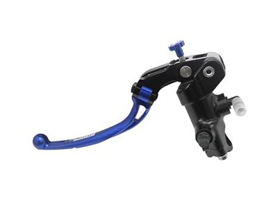 Pompa Frizione Forgiata 19X20 Con Corpo Pompa Anodizzato Nero, Leva Snodata Lunga Blu (Pomello+Leva) per MV Agusta Brutale 1078 RR dal 2008 al 2022, CC 1078