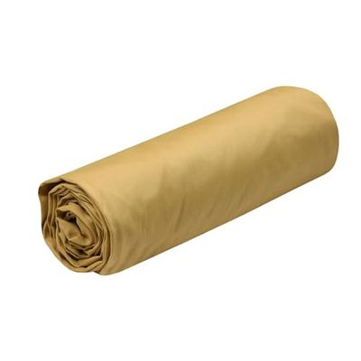 STOF - Fitted Sheet - Size 140 x 200 cm Large 30 cm - Cotton Percale Quality - 100% Oeko-Tex Certified Cotton - Mustard Colour - Elysee Model - Bed Linen for Home - Soft and Comfortable