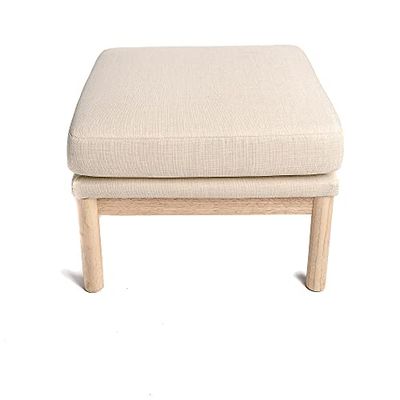 INTEMPORA LES IDEES DECO SONT LA! Taburete Puff, poliéster Madera, Beige, 35cm x 35cm x 40cm