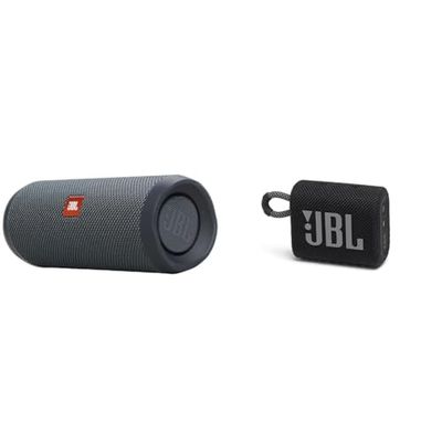 JBL Flip Essential 2 Speaker Bluetooth Portatile, Cassa Altoparlante Wireless Impermeabile IPX7 & GO 3 Speaker Bluetooth Portatile, Cassa Altoparlante Wireless con Design Compatto