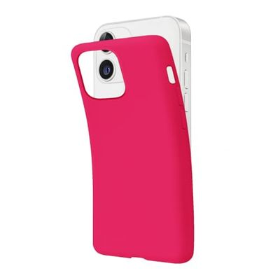 SBS Cover per iPhone 12/12 Pro Rosa Peony Pantone 214 C, Custodia Morbida e Flessibile Antigraffio, Cover Sottile e Comoda da Tenere in Tasca, Custodia Compatibile con Ricarica Wireless
