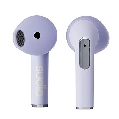 Sudio N2 Purple Haze – True Wireless Bluetooth Open-Ear Hörlurar, Multipoint-anslutning, integrerad mikrofon för samtal, 30 timmars batteri med laddare, IPX4 vattentät, USB-C och trådlös laddning