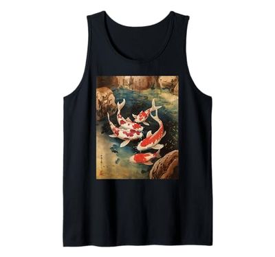 Koi giapponese Fish Pond Nishikigoi Carp Japan Art Canotta