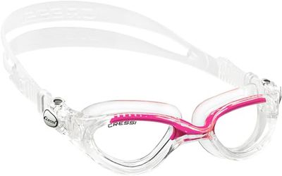 Cressi Flash Swim Goggles óculos de natação premium para adultos 100% anti-UV, transparente/rosa, tamanho único