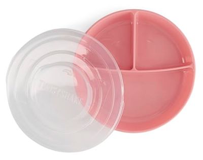 Twistshake Assiette Divisée – Vaisselle pour Bébé avec Couvercle Hermétique – Plateau de Sevrage Sans BPA – Accessoire d’Alimentation en 3 Compartiments – Essentiel Nouveau-Né – Rose