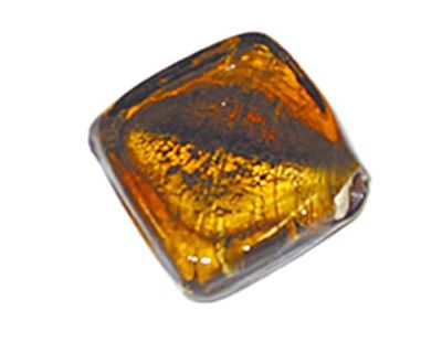 INNSPIRO Perle en verre carré transparent ambré 3 x 3,2 cm. 500 g. 38 u.