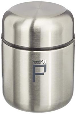 Pioneer FoodPod Flasque boîte isotherme à double paroi pour Nourriture en acier inoxydable – 280ML, argent, 6 heures chaud/froid, antifuite