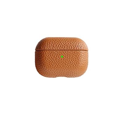 Echt leren hoes voor AirPods Pro, compatibel met AirPods Pro-hoes, ondersteunt draadloos opladen en led aan de voorzijde voor de hoes
