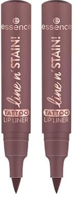 Essence Cosmetics Line N' Stain Tattoo Lip Liner, Lunga Durata, Definizione, Effetto Colorante, Colore Intenso, 2.5 ml (Confezione da 2)