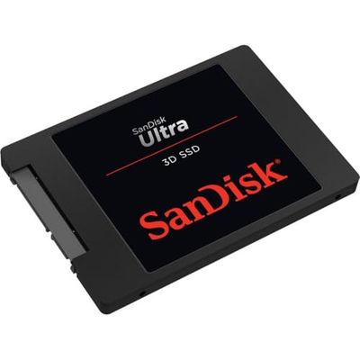 SanDisk Ultra 3D SSD 4 TB (Leessnelheid Tot 560 MB/s, Schrijfsnelheid Tot 530 MB/s, 3D NAND Technologie, NCache 2.0-Technologie) Zwart