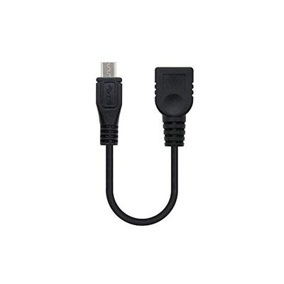 PRENDELUZ Câble USB OTG Micro B/M-A/H 0,15 m Noir Nano : connectez et transférez des données Entre appareils Mobiles avec ce câble Compact, idéal pour Un Usage Quotidien et Pratique.