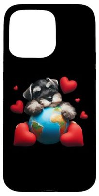 Miniature Schnauzer Cane Terra Giorno Abbraccio Proprietario Pianeta Amante Mamma Custodia per iPhone 15 Pro Max