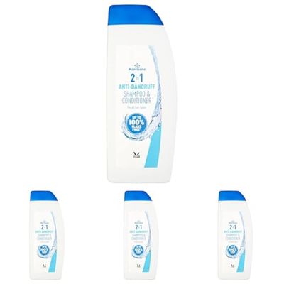 Morrisons Shampoo & Conditioner Anti-Dandruff Classic 2 In C1 500ml, WHITE (Pack of 4)