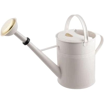 PLINT 9L Watering Can - Modern Style Watering Pot for Indoor and Outdoor House Plants - Coloured Galvanised Powder Coated Steel - Metal Design With Narrow Spout And High Handle -Winter white