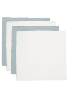 Jollein Pañuelo de muselina para bebé, 4 unidades, 70 x 70 cm, 100% algodón, con certificado Oeko-Tex, color verde marfil
