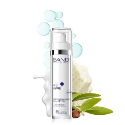 Bandi - Crema Viso Anti-rughe Idratante Con Protezione Solare Spf 50 Invecchiamento Prevenzione Rughe Premature Burro di Karité Pantenolo Acido Ialuronico Pelle Radiosa e Tonica